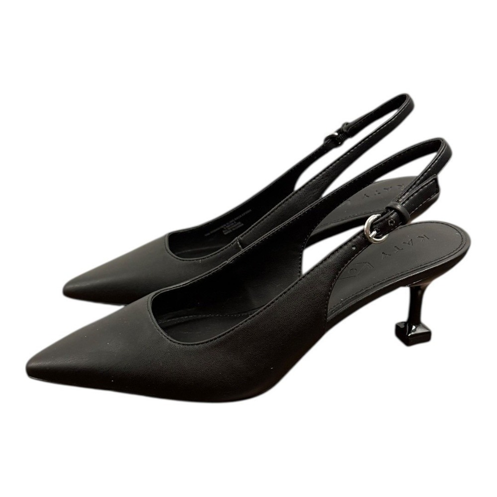 Katy Perry The Oceanview Slingback Heels Softy Nappa Black 7.5 NIB - Picture 3 of 9